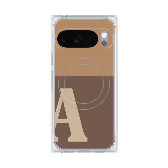 Premium Square Case with Pixelsnap［ Original - initial two tone - A brown ］