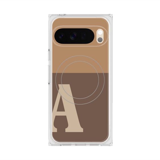 Premium Square Case with Pixelsnap［ Original - initial two tone - A brown ］