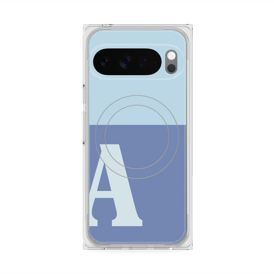 Premium Square Case with Pixelsnap［ Original - initial two tone - A blue ］