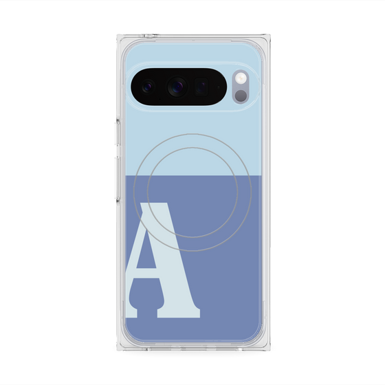 Premium Square Case with Pixelsnap［ Original - initial two tone - A blue ］