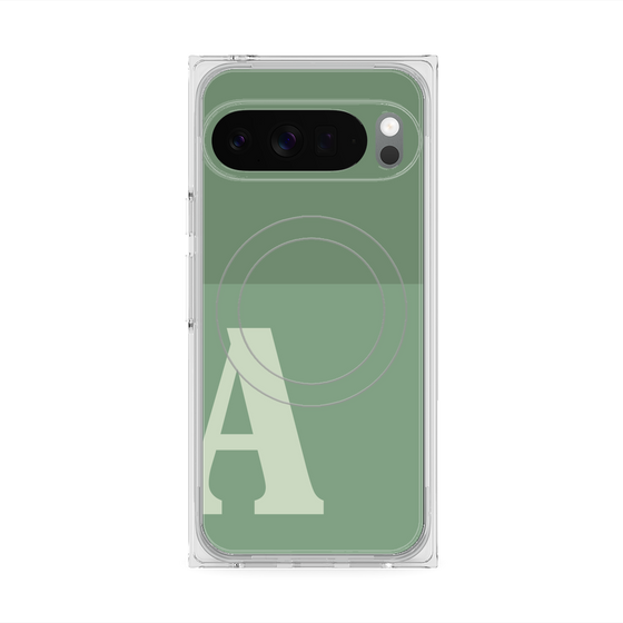 Premium Square Case with Pixelsnap［ Original - initial two tone - A green ］