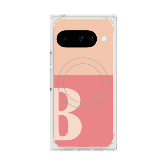 Premium Square Case with Pixelsnap［ Original - initial two tone - B pink ］