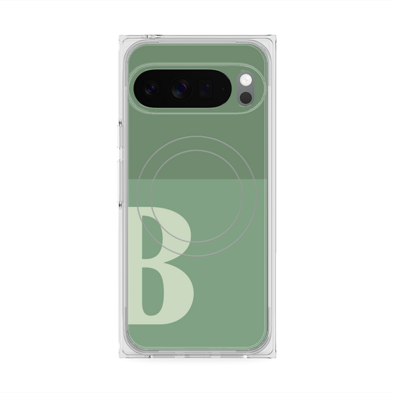 Premium Square Case with Pixelsnap［ Original - initial two tone - B green ］