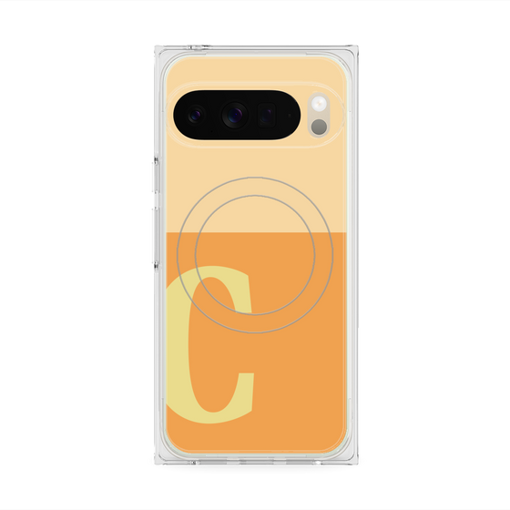 Premium Square Case with Pixelsnap［ Original - initial two tone - C orange ］