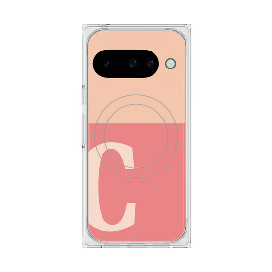 Premium Square Case with Pixelsnap［ Original - initial two tone - C pink ］