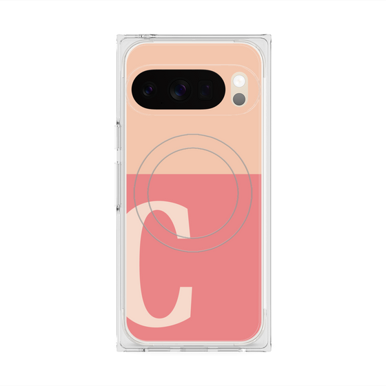 Premium Square Case with Pixelsnap［ Original - initial two tone - C pink ］