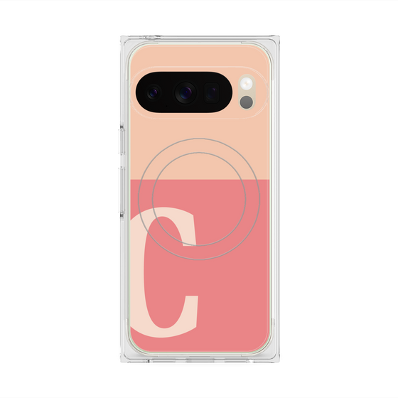 Premium Square Case with Pixelsnap［ Original - initial two tone - C pink ］