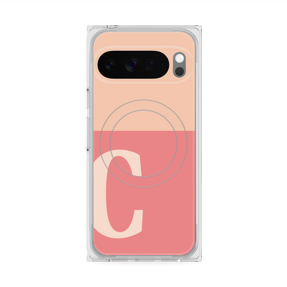 Premium Square Case with Pixelsnap［ Original - initial two tone - C pink ］