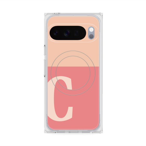 Premium Square Case with Pixelsnap［ Original - initial two tone - C pink ］