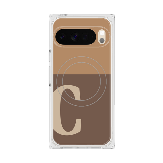 Premium Square Case with Pixelsnap［ Original - initial two tone - C brown ］