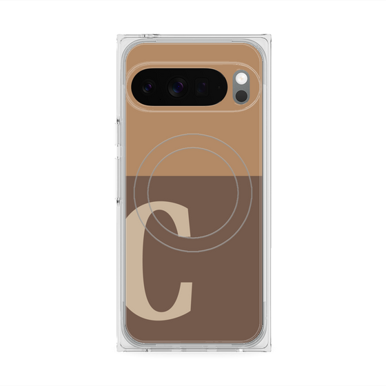 Premium Square Case with Pixelsnap［ Original - initial two tone - C brown ］