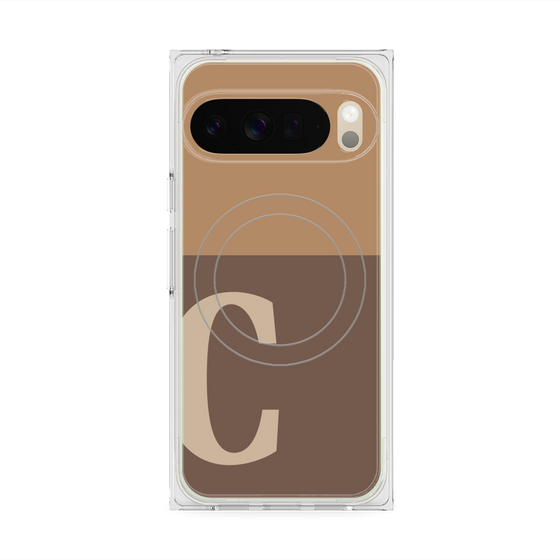 Premium Square Case with Pixelsnap［ Original - initial two tone - C brown ］