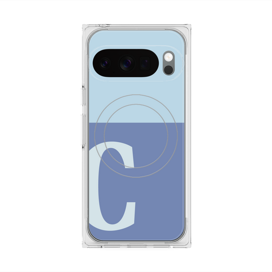 Premium Square Case with Pixelsnap［ Original - initial two tone - C blue ］