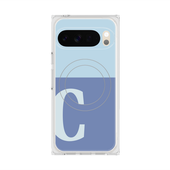 Premium Square Case with Pixelsnap［ Original - initial two tone - C blue ］