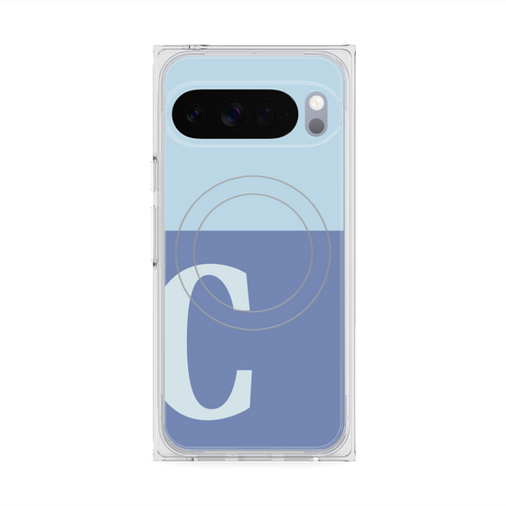 Premium Square Case with Pixelsnap［ Original - initial two tone - C blue ］
