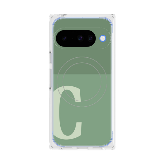 Premium Square Case with Pixelsnap［ Original - initial two tone - C green ］