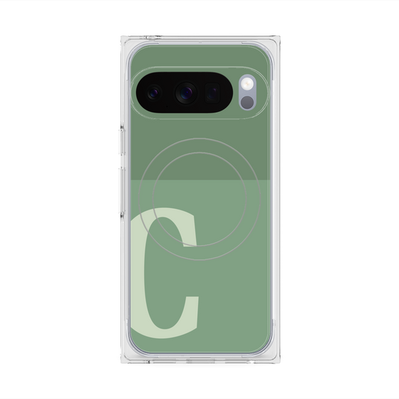 Premium Square Case with Pixelsnap［ Original - initial two tone - C green ］