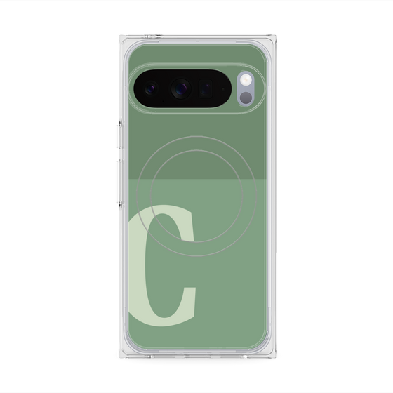 Premium Square Case with Pixelsnap［ Original - initial two tone - C green ］