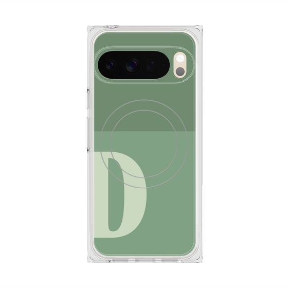 Premium Square Case with Pixelsnap［ Original - initial two tone - D green ］