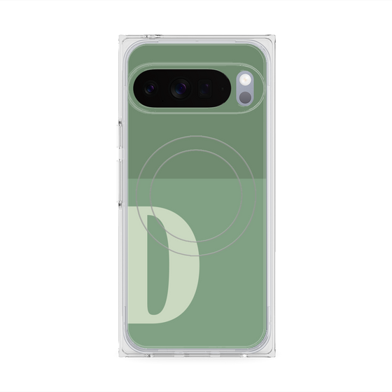 Premium Square Case with Pixelsnap［ Original - initial two tone - D green ］