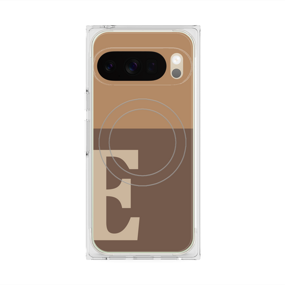 Premium Square Case with Pixelsnap［ Original - initial two tone - E brown ］