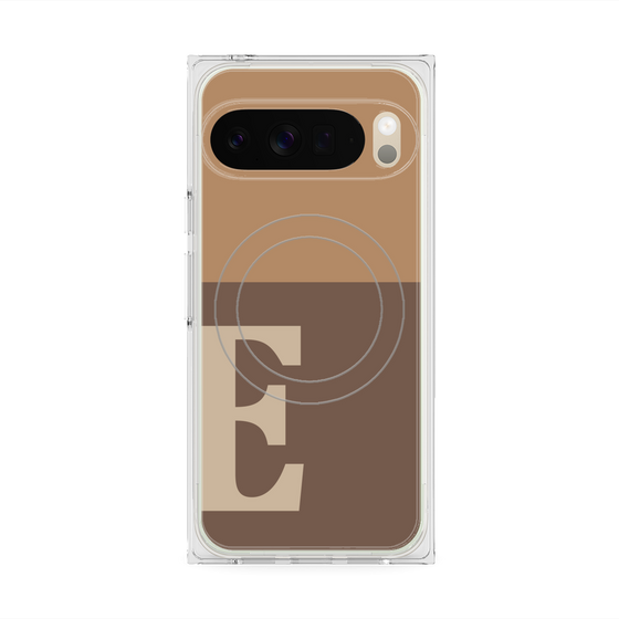 Premium Square Case with Pixelsnap［ Original - initial two tone - E brown ］