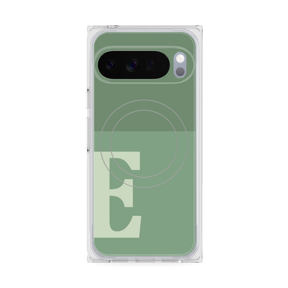 Premium Square Case with Pixelsnap［ Original - initial two tone - E green ］