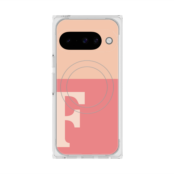 Premium Square Case with Pixelsnap［ Original - initial two tone - F pink ］