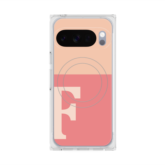 Premium Square Case with Pixelsnap［ Original - initial two tone - F pink ］