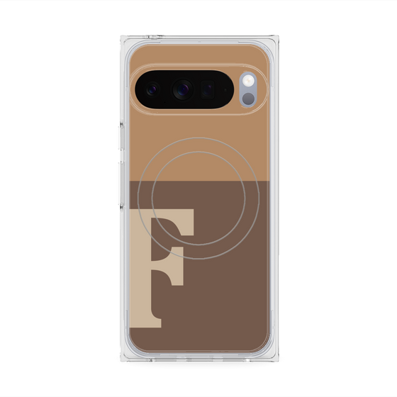 Premium Square Case with Pixelsnap［ Original - initial two tone - F brown ］
