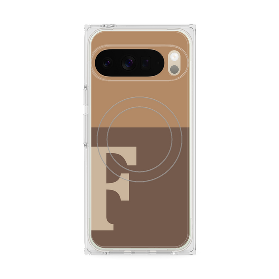 Premium Square Case with Pixelsnap［ Original - initial two tone - F brown ］
