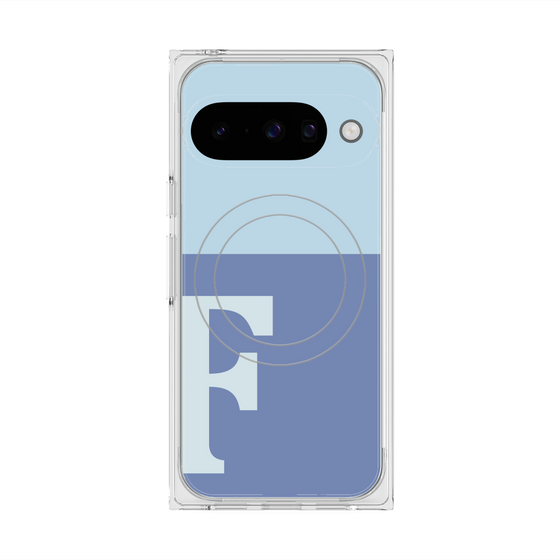 Premium Square Case with Pixelsnap［ Original - initial two tone - F blue ］