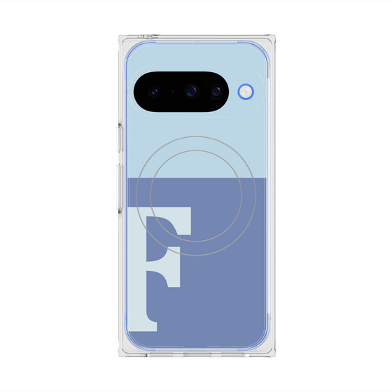 Premium Square Case with Pixelsnap［ Original - initial two tone - F blue ］