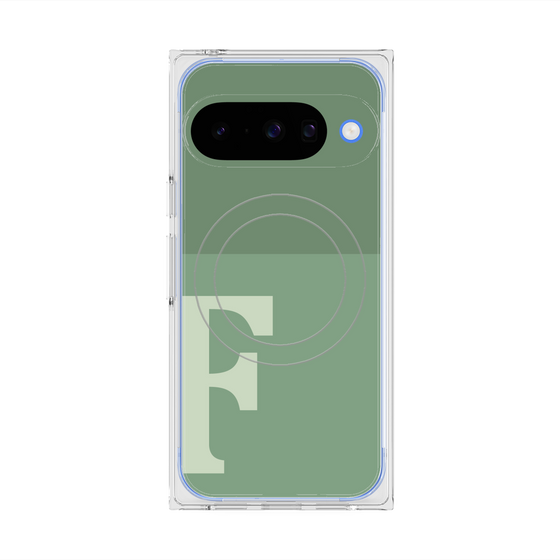 Premium Square Case with Pixelsnap［ Original - initial two tone - F green ］