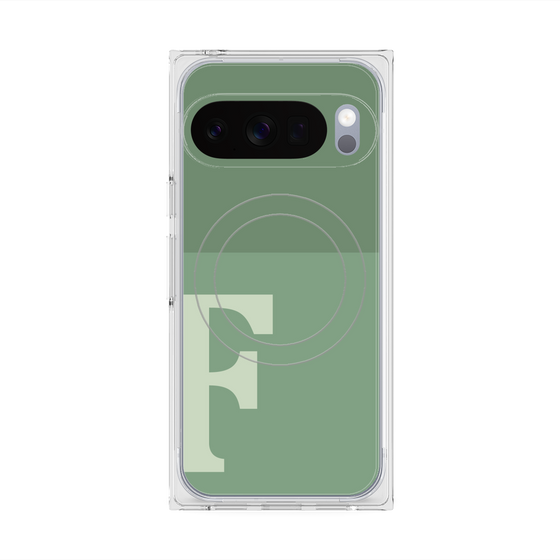 Premium Square Case with Pixelsnap［ Original - initial two tone - F green ］