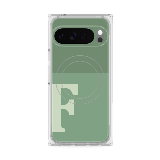 Premium Square Case with Pixelsnap［ Original - initial two tone - F green ］