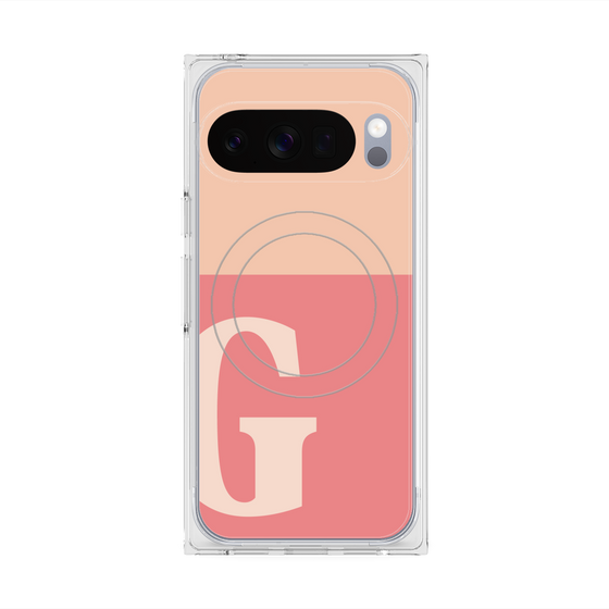 Premium Square Case with Pixelsnap［ Original - initial two tone - G pink ］