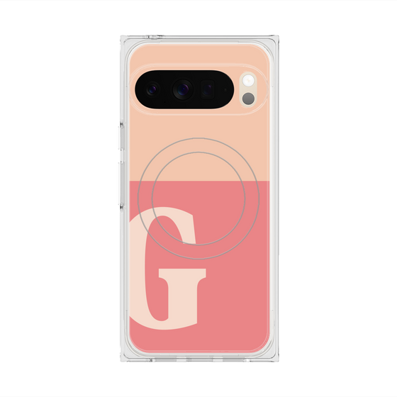 Premium Square Case with Pixelsnap［ Original - initial two tone - G pink ］