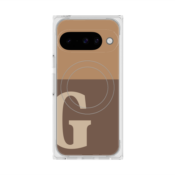 Premium Square Case with Pixelsnap［ Original - initial two tone - G brown ］