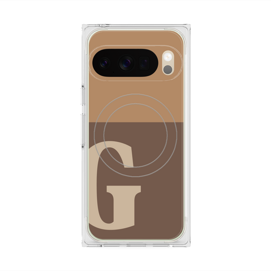 Premium Square Case with Pixelsnap［ Original - initial two tone - G brown ］