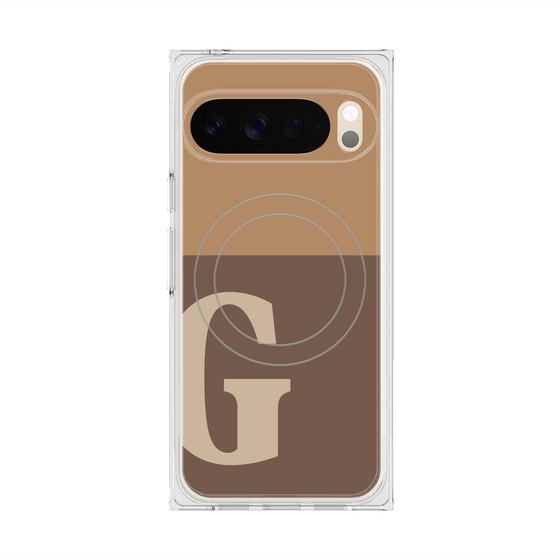 Premium Square Case with Pixelsnap［ Original - initial two tone - G brown ］
