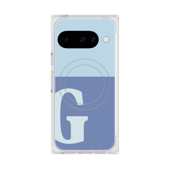 Premium Square Case with Pixelsnap［ Original - initial two tone - G blue ］