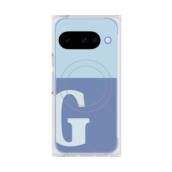 Premium Square Case with Pixelsnap［ Original - initial two tone - G blue ］