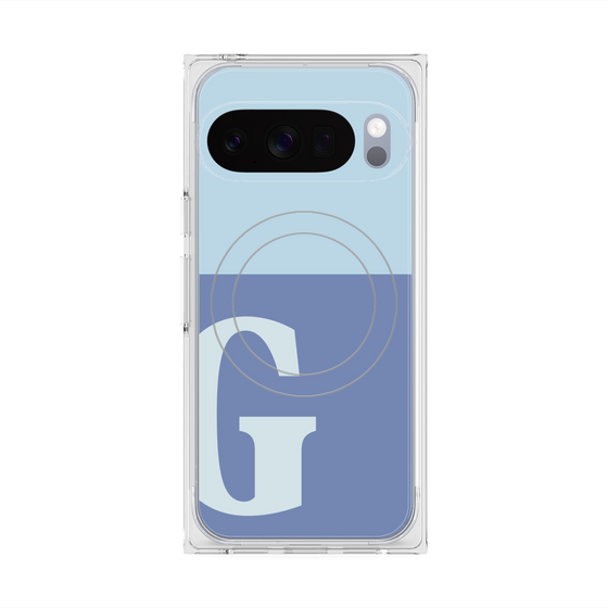 Premium Square Case with Pixelsnap［ Original - initial two tone - G blue ］