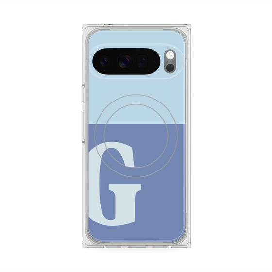 Premium Square Case with Pixelsnap［ Original - initial two tone - G blue ］
