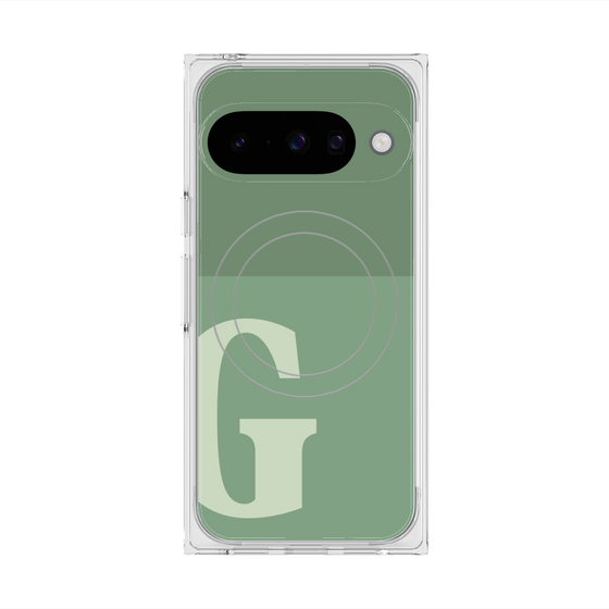 Premium Square Case with Pixelsnap［ Original - initial two tone - G green ］
