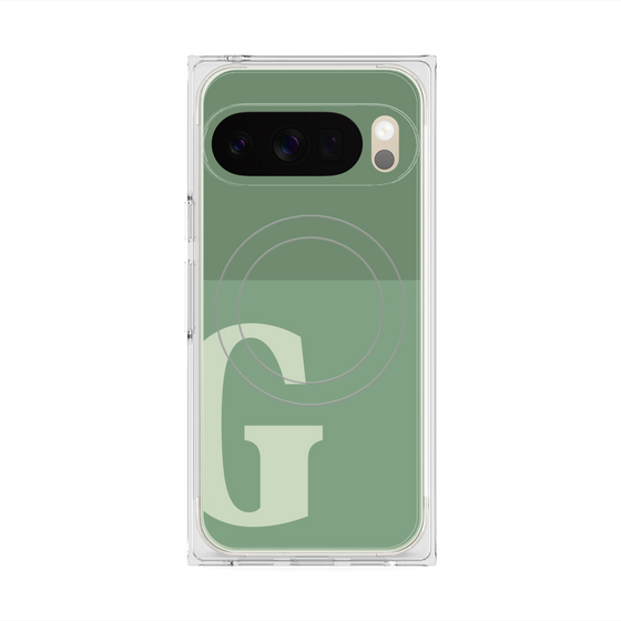 Premium Square Case with Pixelsnap［ Original - initial two tone - G green ］