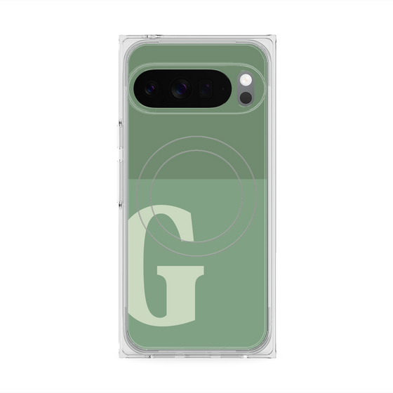 Premium Square Case with Pixelsnap［ Original - initial two tone - G green ］