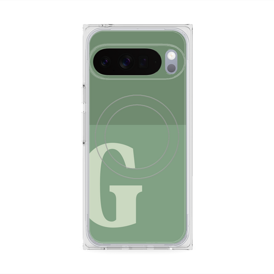 Premium Square Case with Pixelsnap［ Original - initial two tone - G green ］