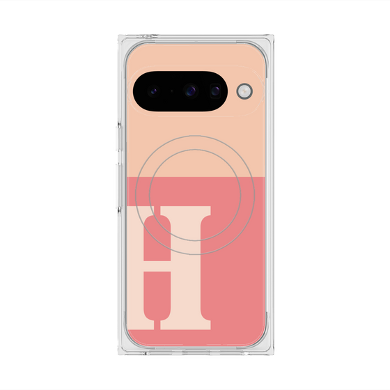 Premium Square Case with Pixelsnap［ Original - initial two tone - H pink ］
